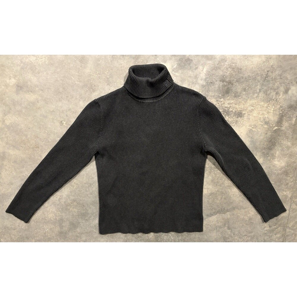 Lauren Ralph Lauren | Women’s L Large Dark Gray Ribbed Turtleneck Sweater